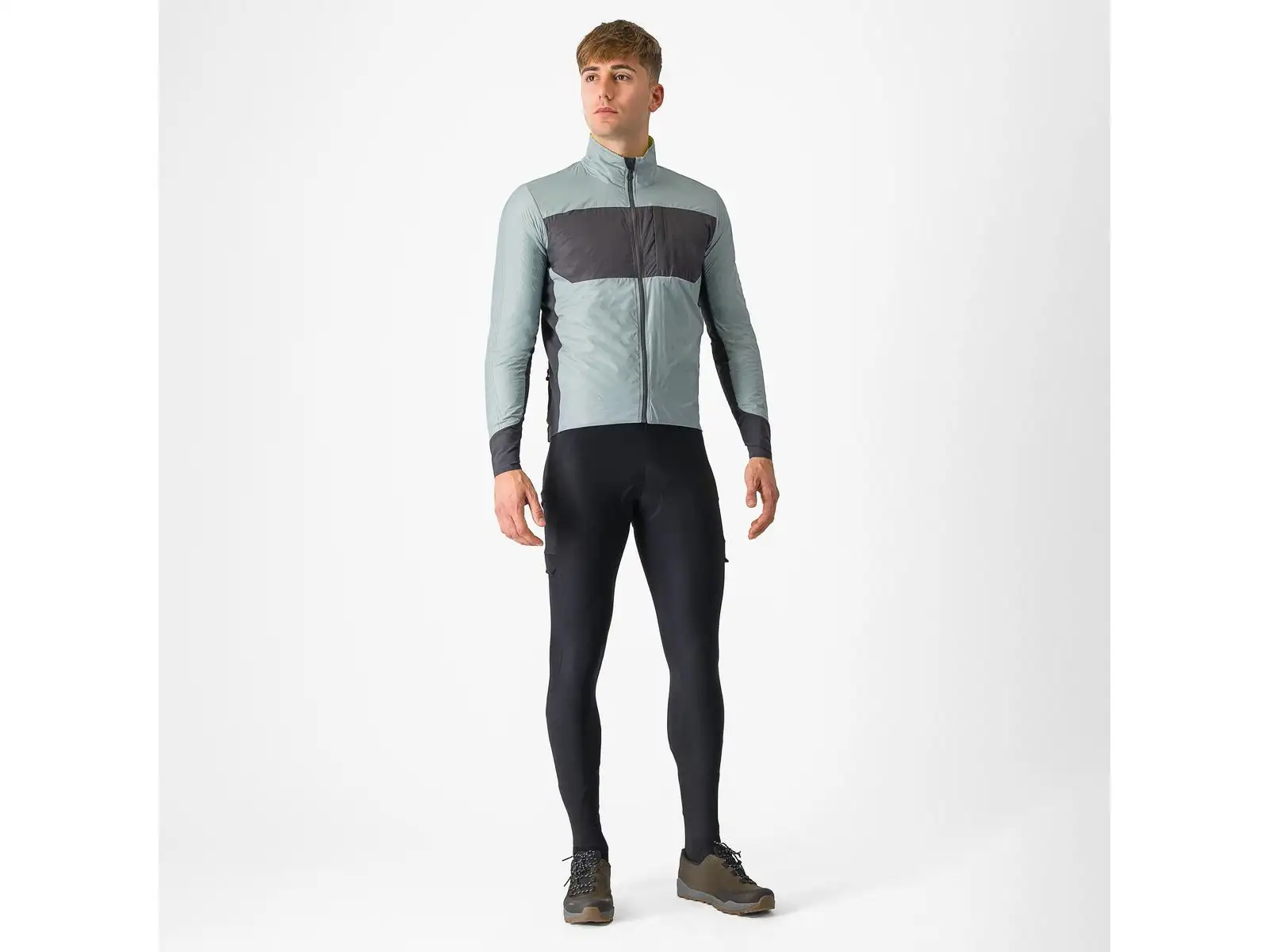Castelli Unlimited Puffy men's jacket Defender Green/Dark Grey