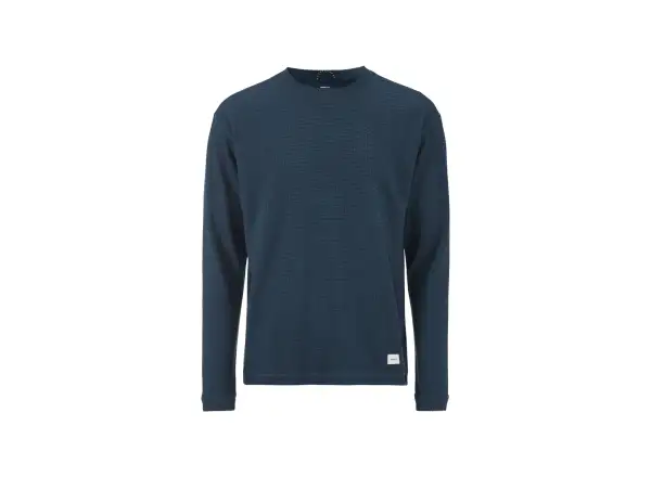 Craft Wool Waffle men's long sleeve shirt blue