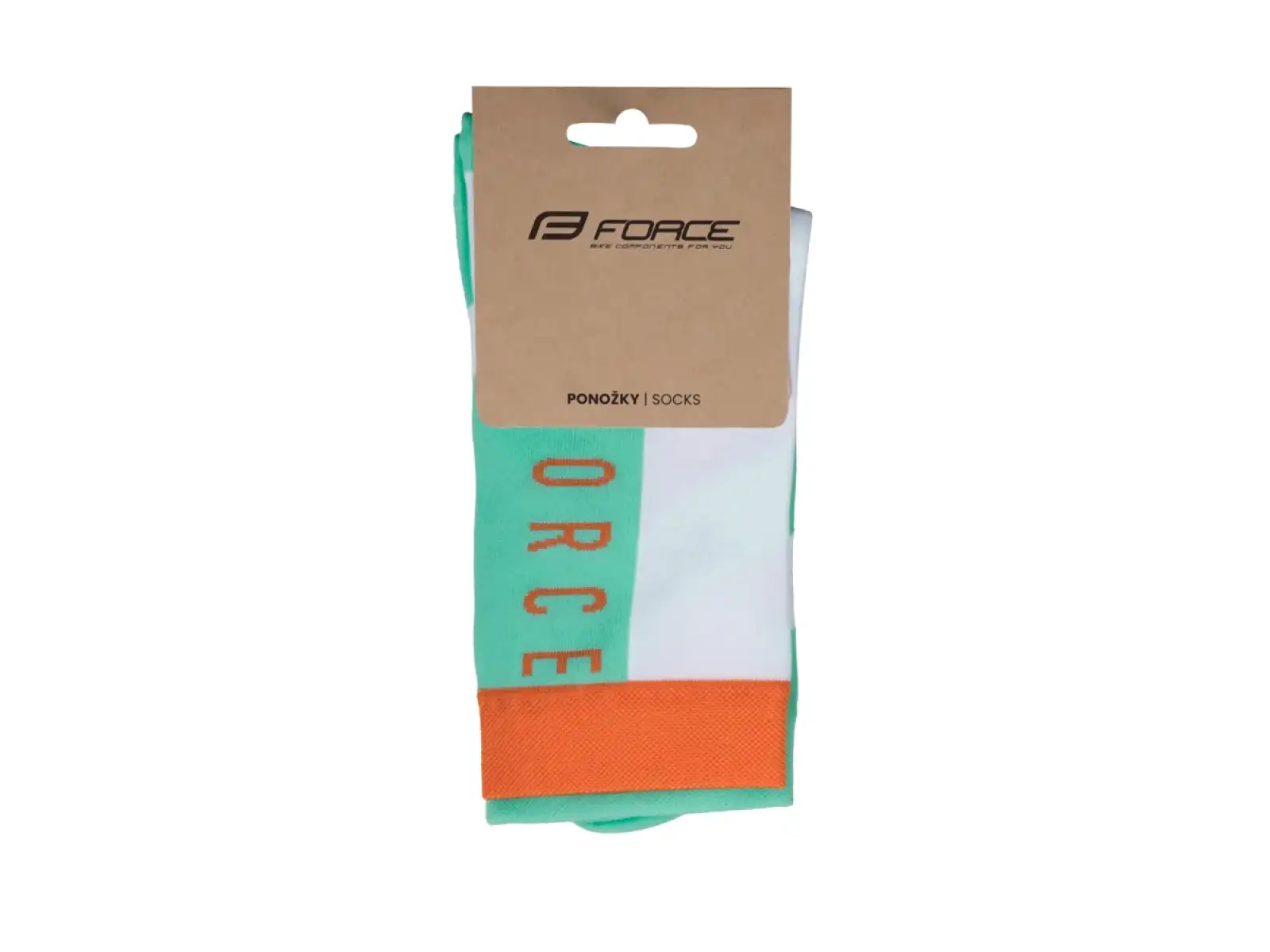 Force Slanted cycling socks white/green