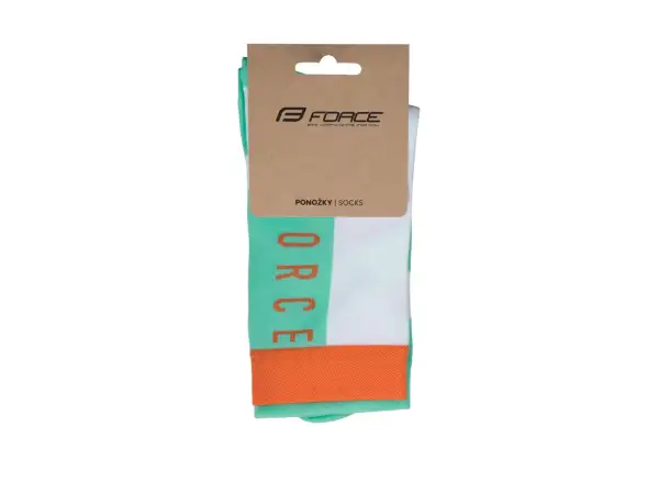 Force Slanted cycling socks white/green