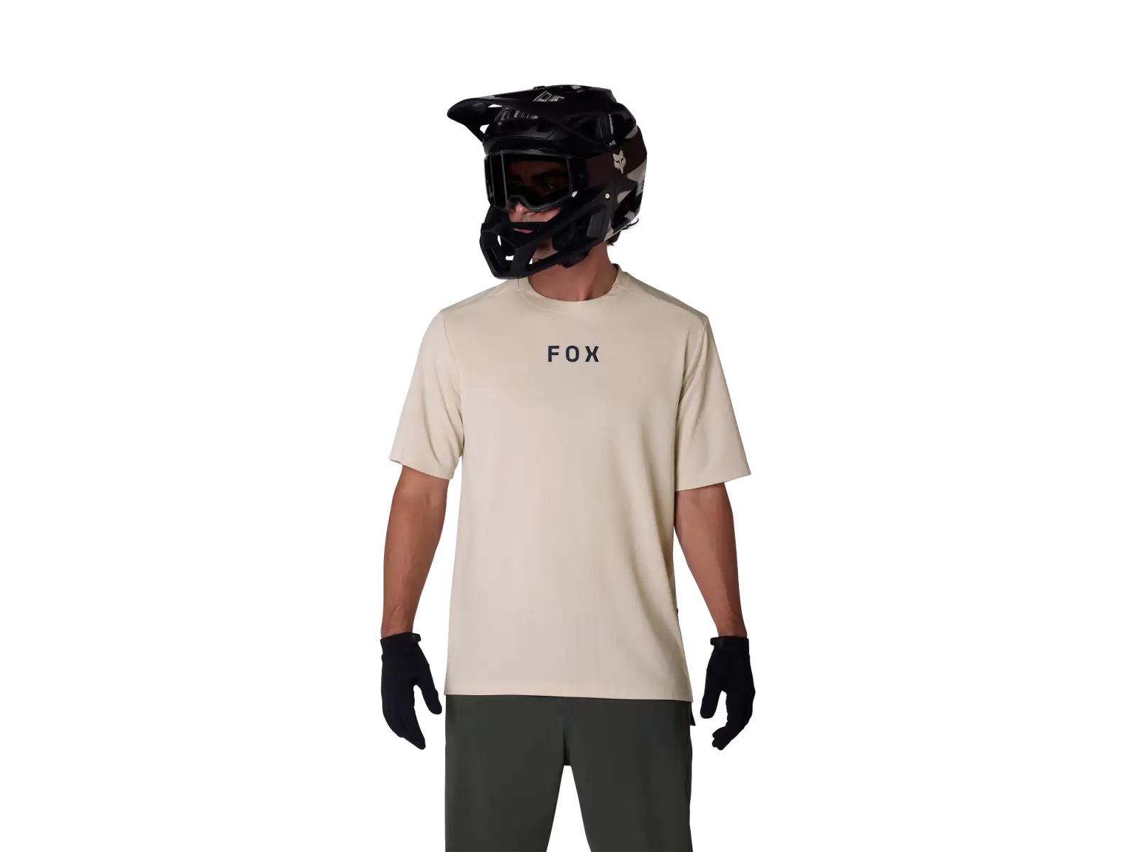 Fox Ranger men's short sleeve jersey Wordmark Chalk