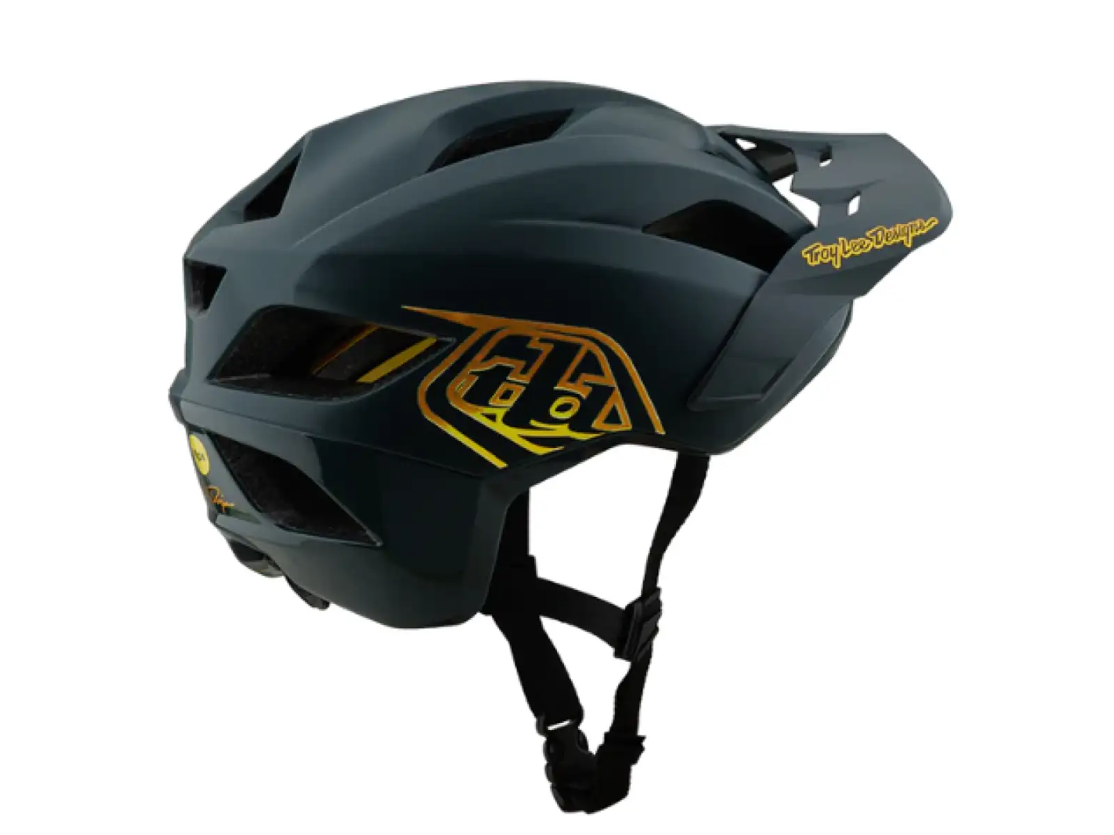 Troy Lee Designs Flowline Point Youth Helmet Gray/Gold