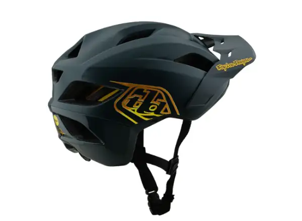 Troy Lee Designs Flowline Point Youth Helmet Gray/Gold