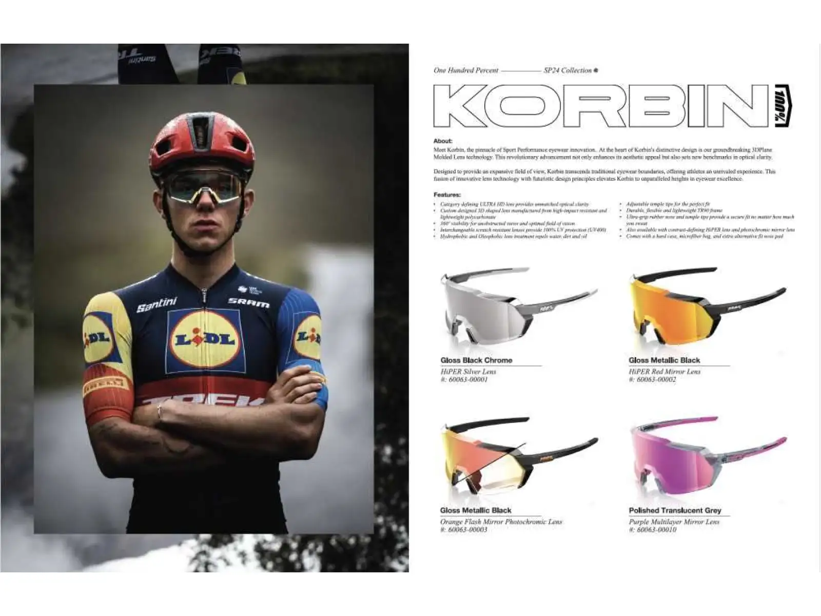 100% Korbin Polished Translucent Grey/Purple Multilayer Mirror Sunglasses