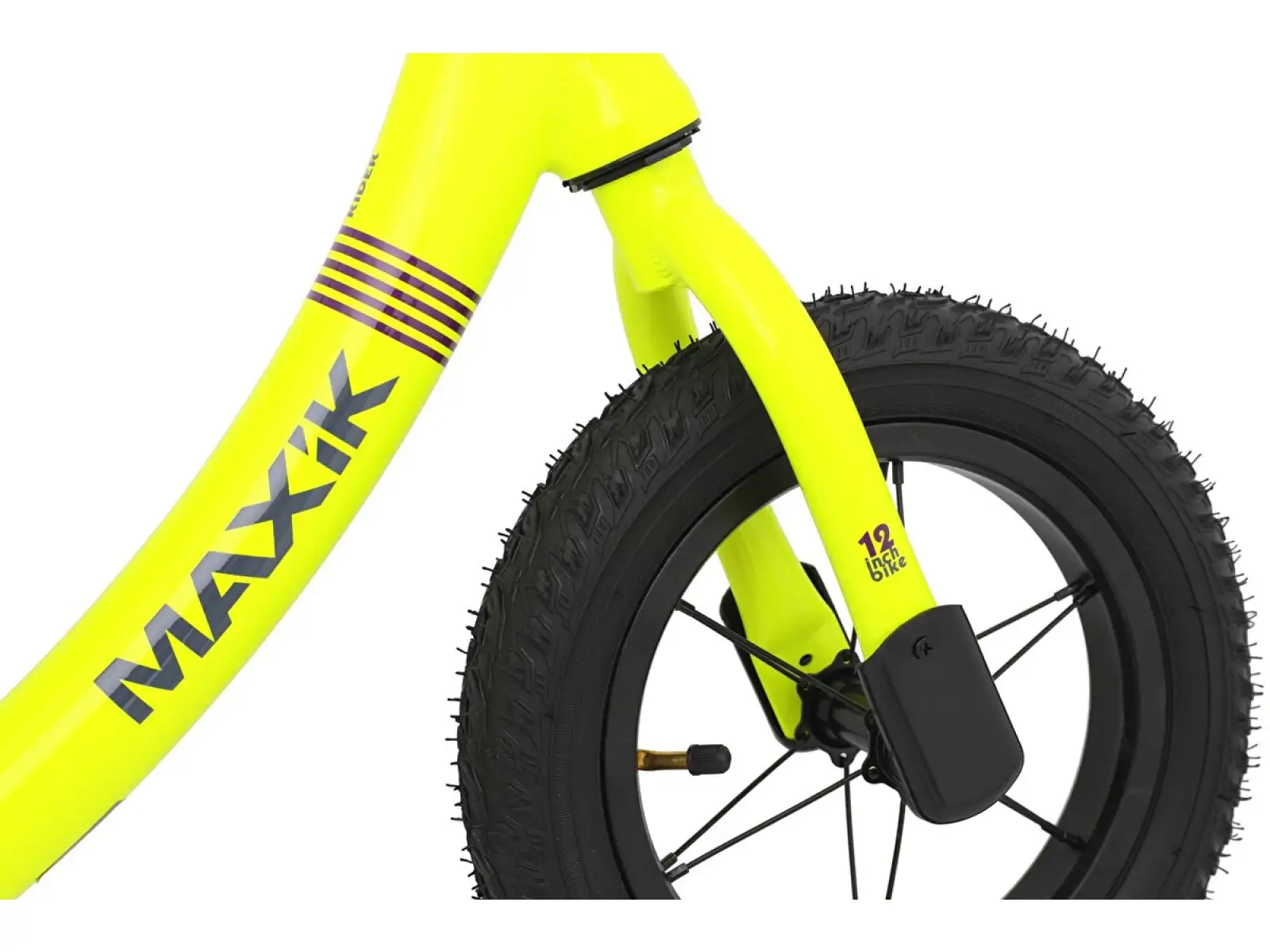 balance bike MAXÍK Evo Lite fluorescent yellow/purple