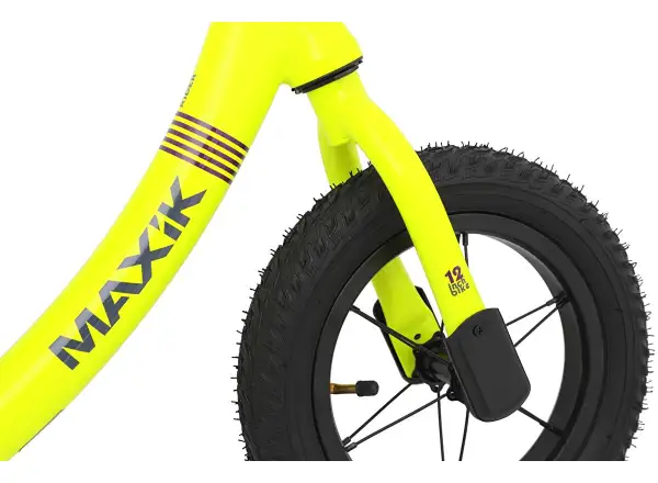 balance bike MAXÍK Evo Lite fluorescent yellow/purple
