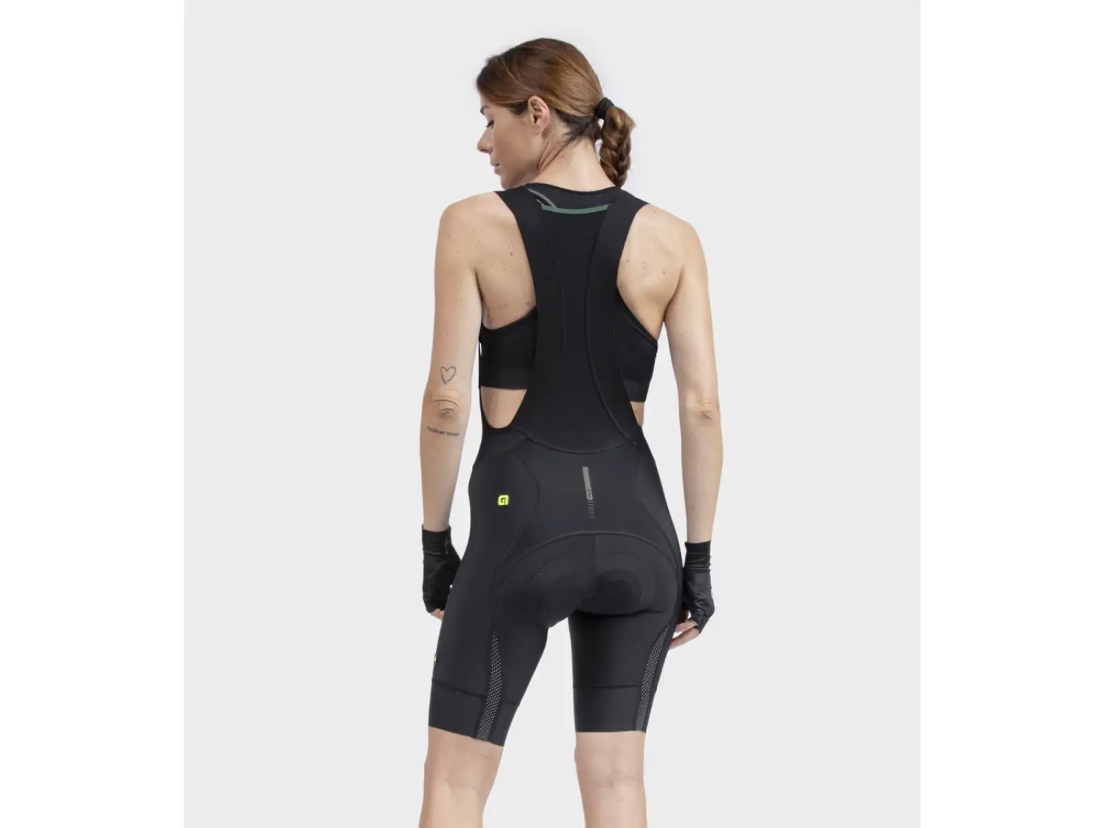 Alé PR-R Green Speed women's shorts with padding and braces Black