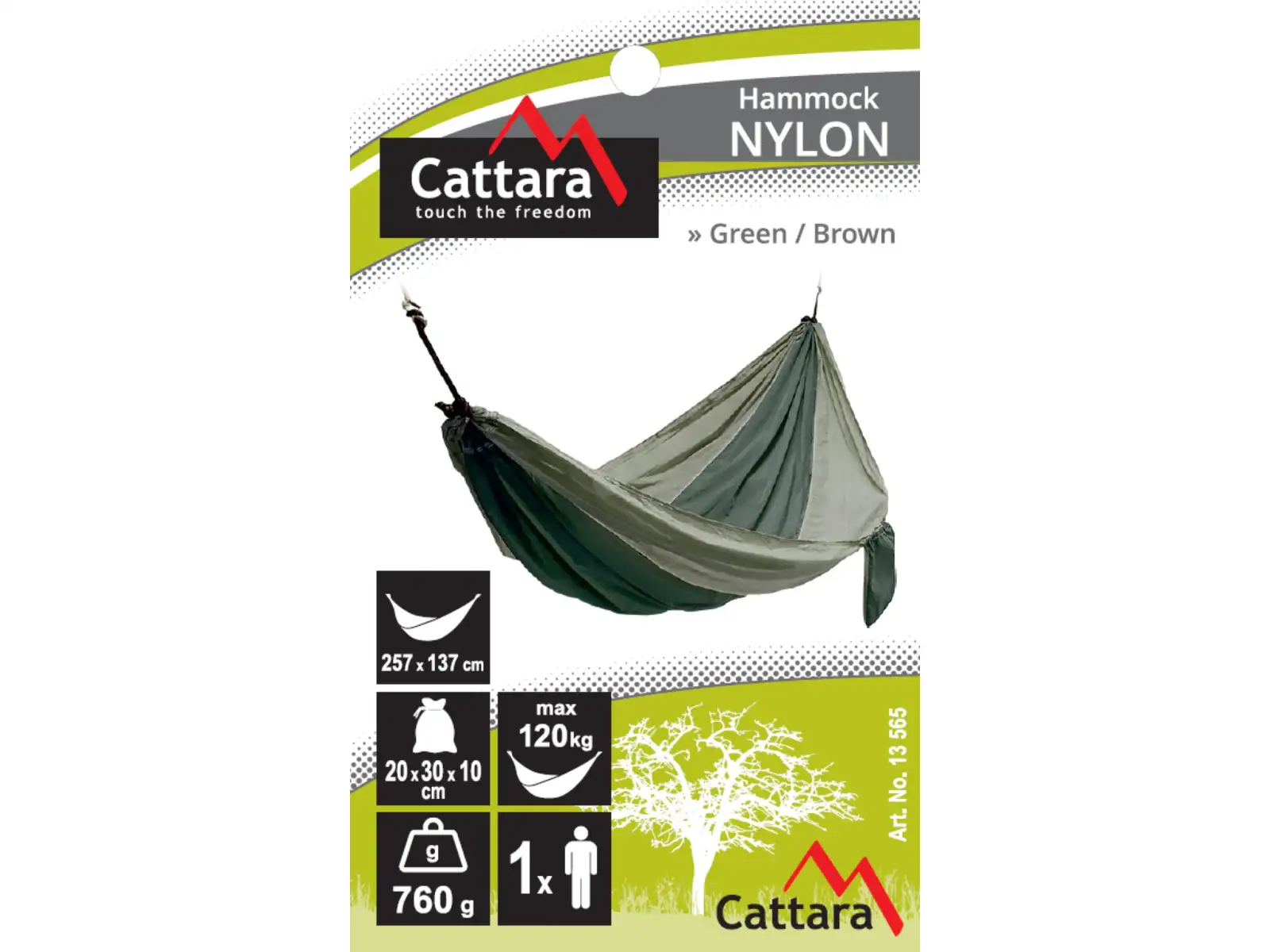 Cattara hammock nylon green-brown