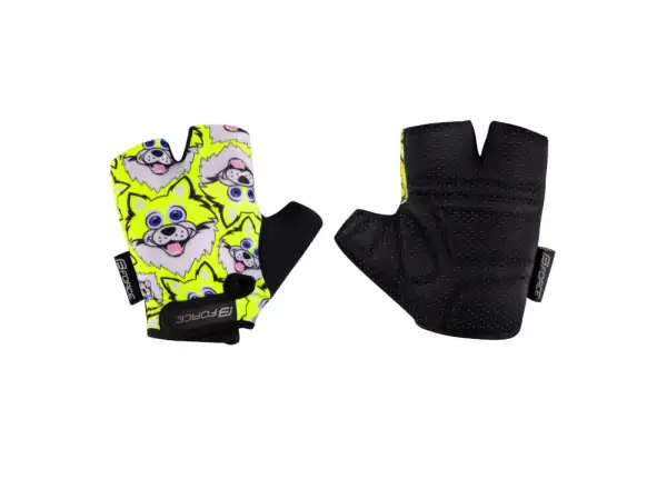 Force Wolfie Kid children's three-finger gloves fluo