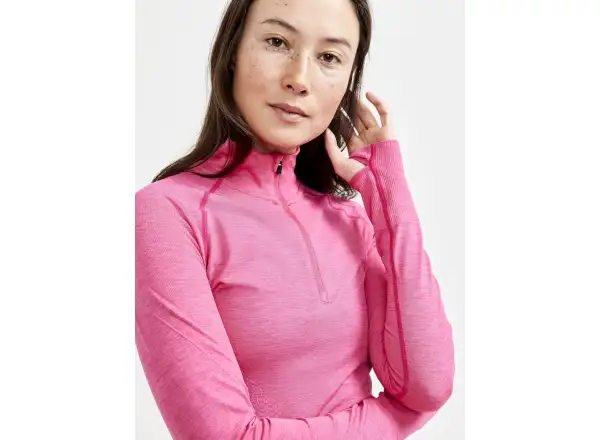 Craft CORE Dry Active Comfort Zip women's long sleeve shirt pink