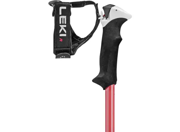 Leki Stella S women's downhill poles black-light rose-white
