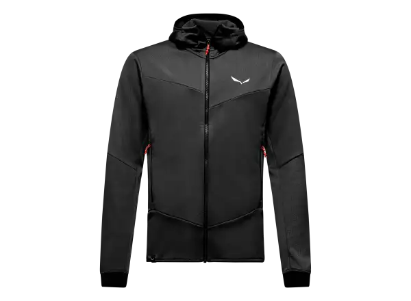 Salewa Sella Crevasse Hooded men's sweatshirt Black Out