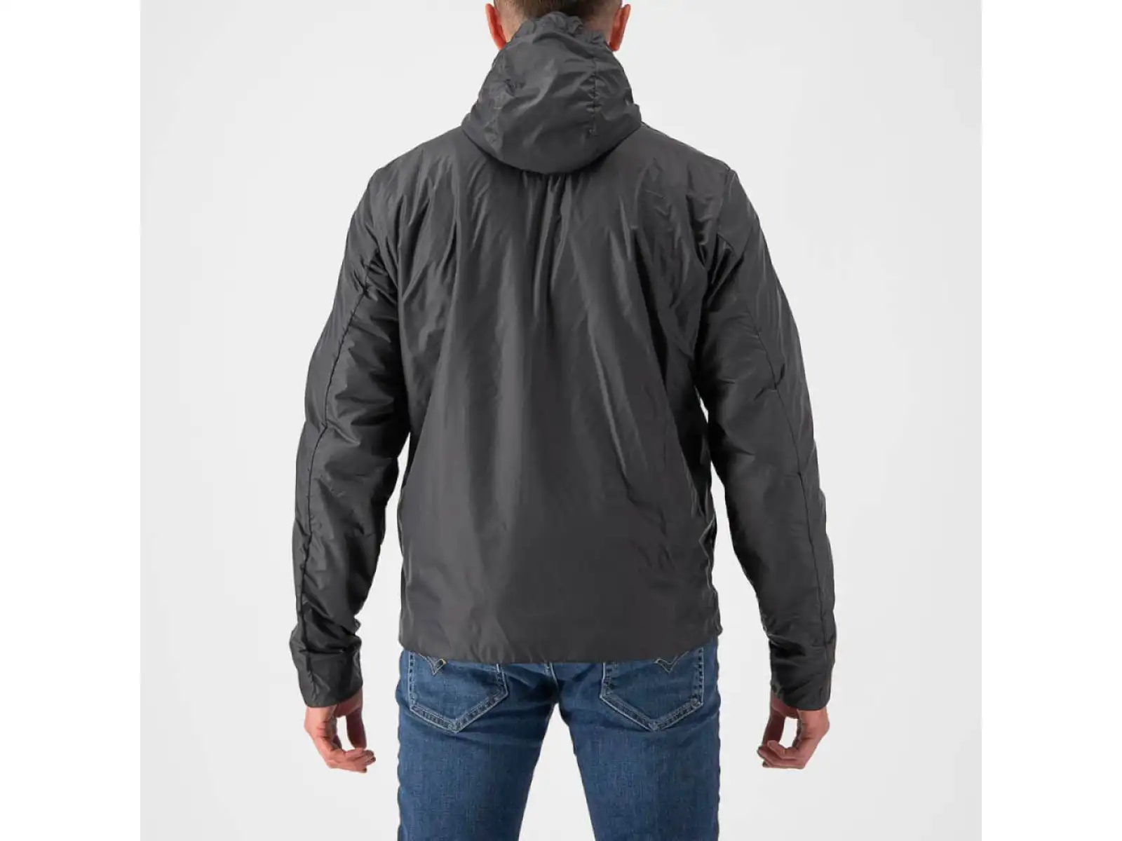 Castelli Riscalda Puffy men's jacket dark gray/electric lime