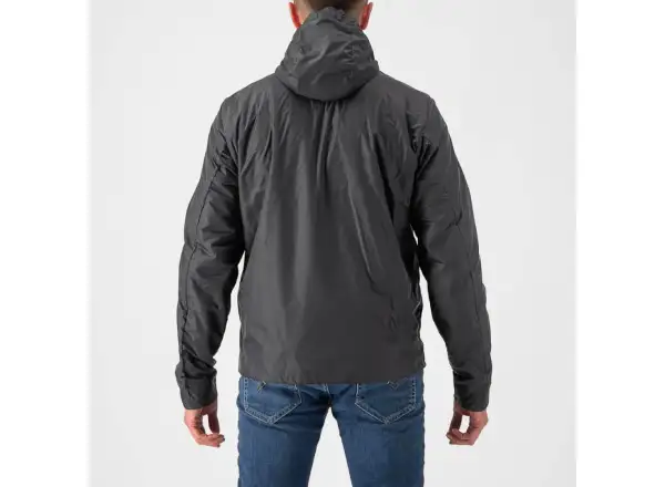 Castelli Riscalda Puffy men's jacket dark gray/electric lime