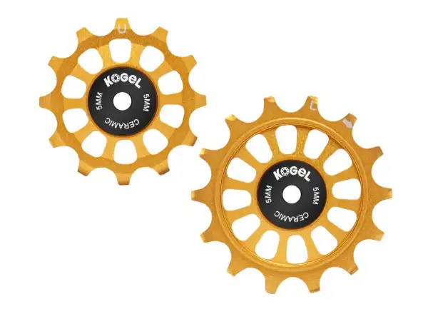 Kogel road pulleys full ceramic for Shimano Dura Ace / Ultegra 12/14 t. Gold