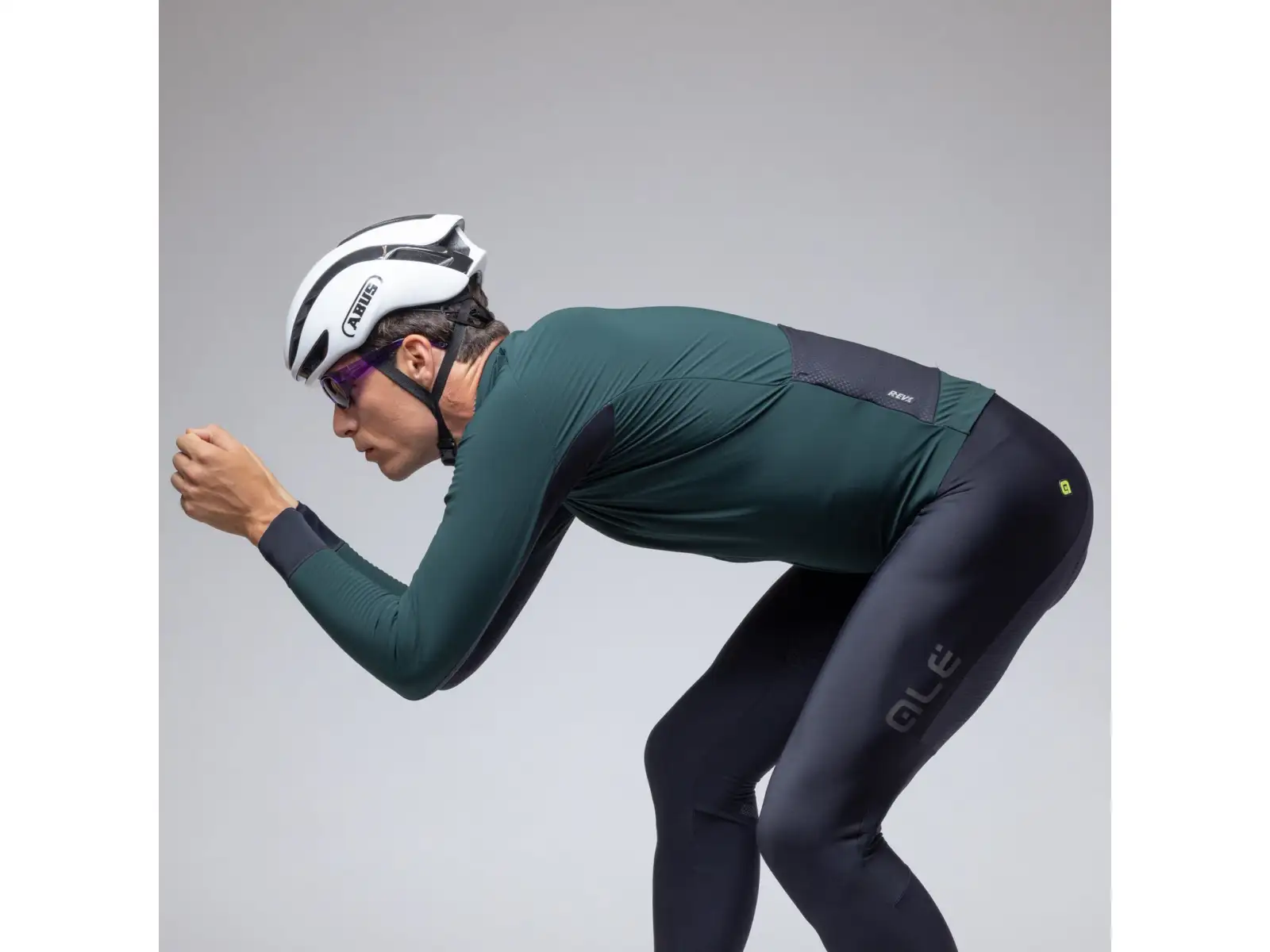 Alé R-EV1 Thermo Shield men's winter cycling jacket Bottle Green