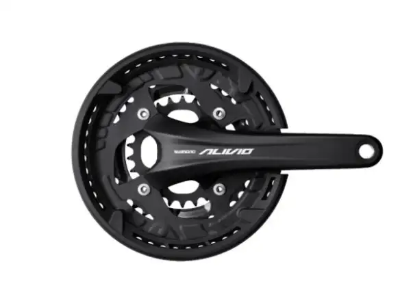 Shimano Alivio FC-T4060 3x9 Crankset 175 mm 44/32/22 Teeth with Cover without Bottom Bracket Black
