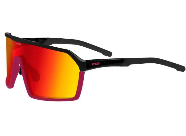 R2 Factor cycling glasses glossy black raspberry/grey
