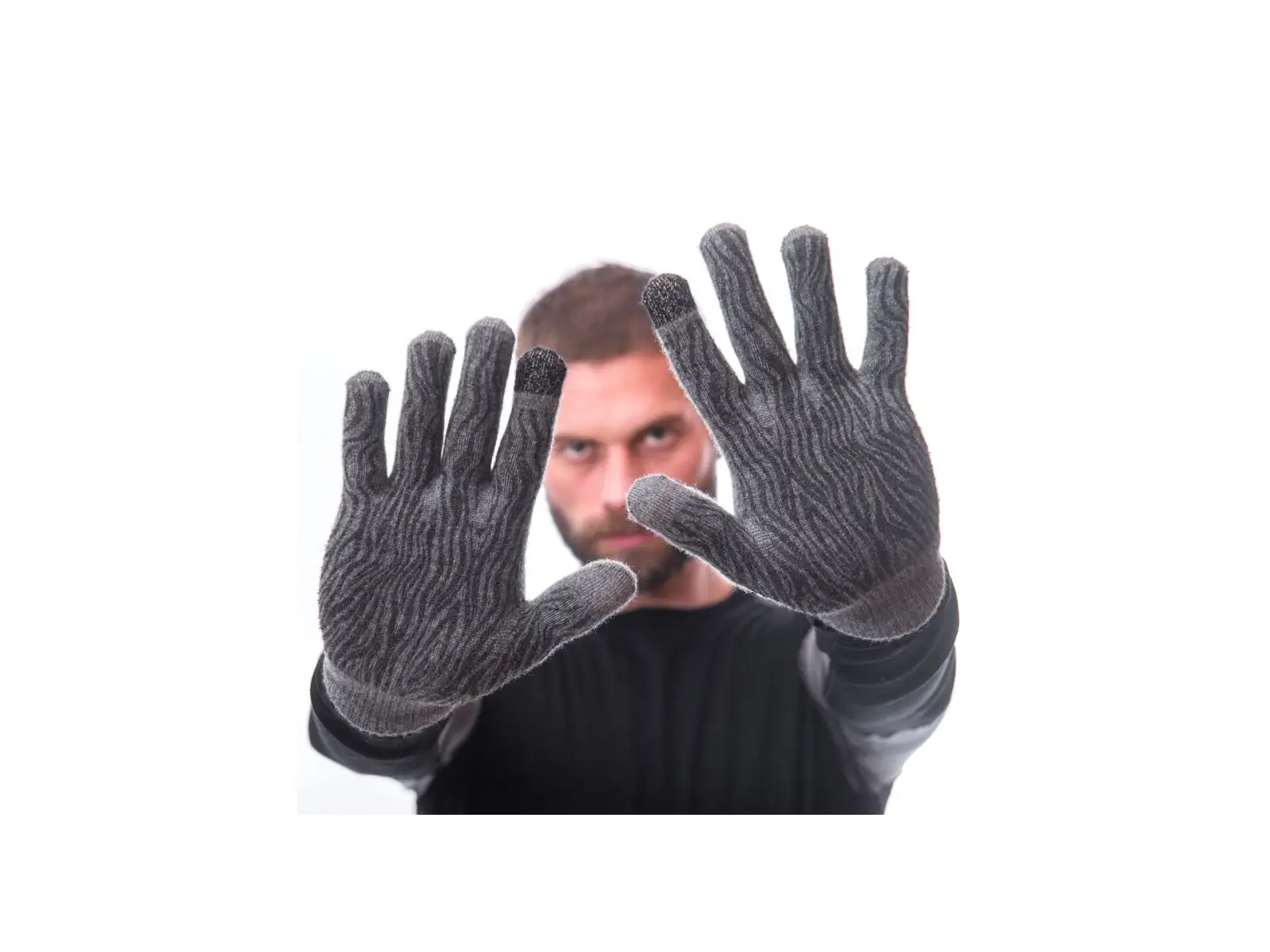 Sensor Merino gloves grey