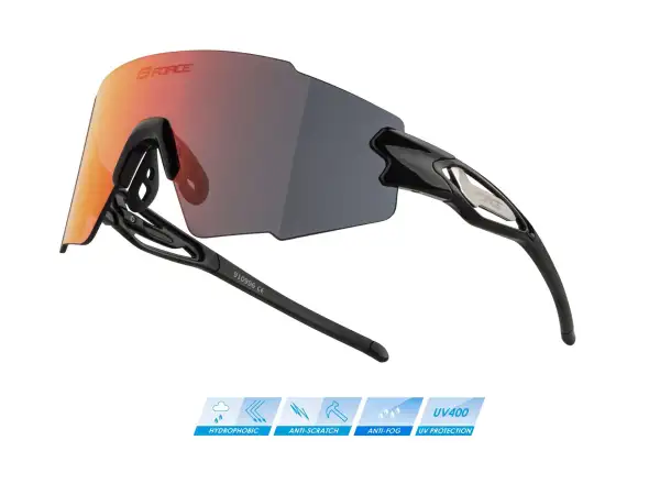 Force Mantra cycling glasses black/red mirror lenses