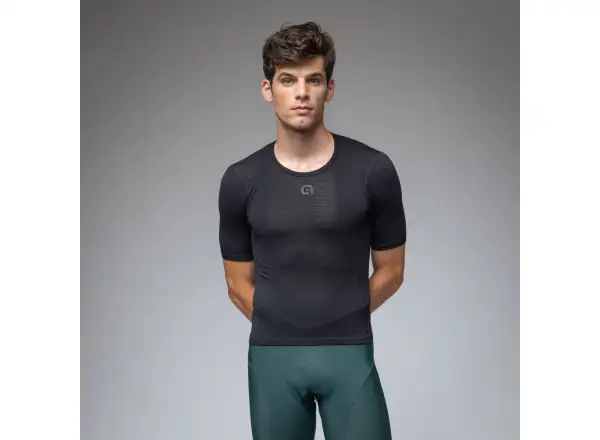 Alé Intimo Merino men's undershirt short sleeve Black