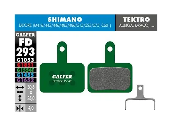 Galfer FD293 Pro G1554T brake pads for Shimano/Tektro/TRP