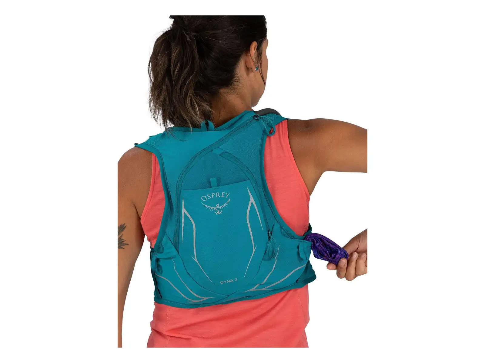 Osprey Dyna 6 women's running vest + 2x Hydraulics bottle 0.5 l Kakio/Manuka Pink