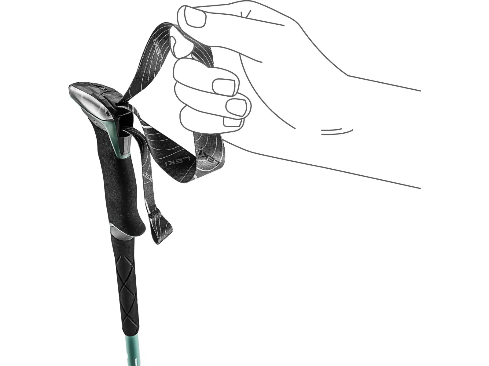 Leki Makalu Lite trekking poles malachite Green/Dark malachite Green/White