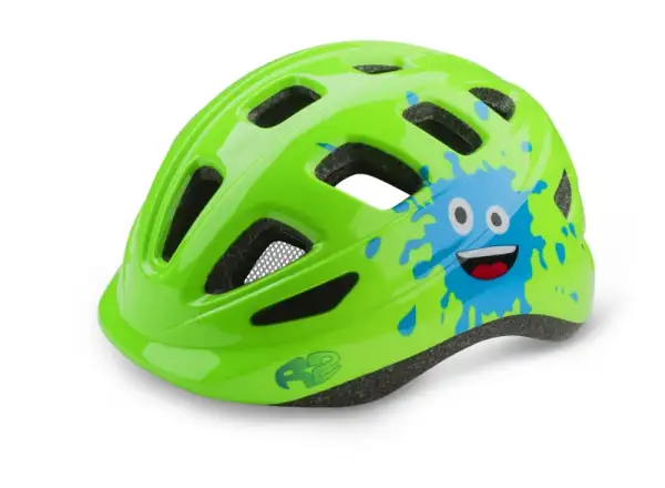 R2 Bunny children's cycling helmet neon green/blue