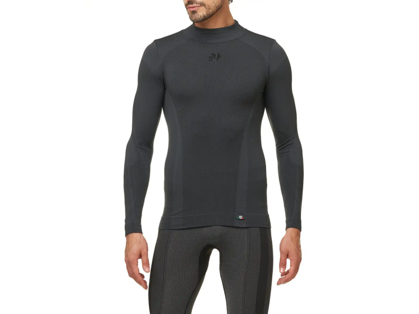 SIXS TS3 V2 functional long sleeve shirt with stand-up collar grey/black