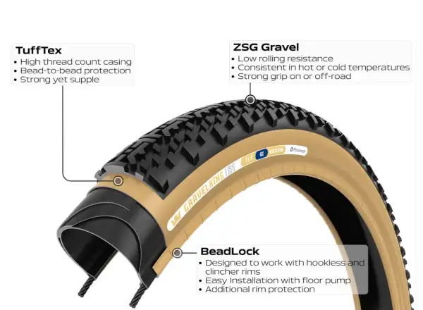 Panaracer GravelKing X1 tire 700x45 black/brown