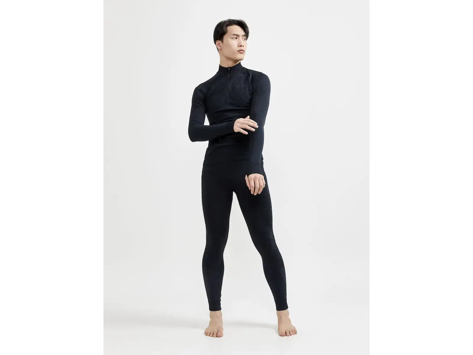 Craft Core Dry Active Comfort Zip men's long sleeve shirt black