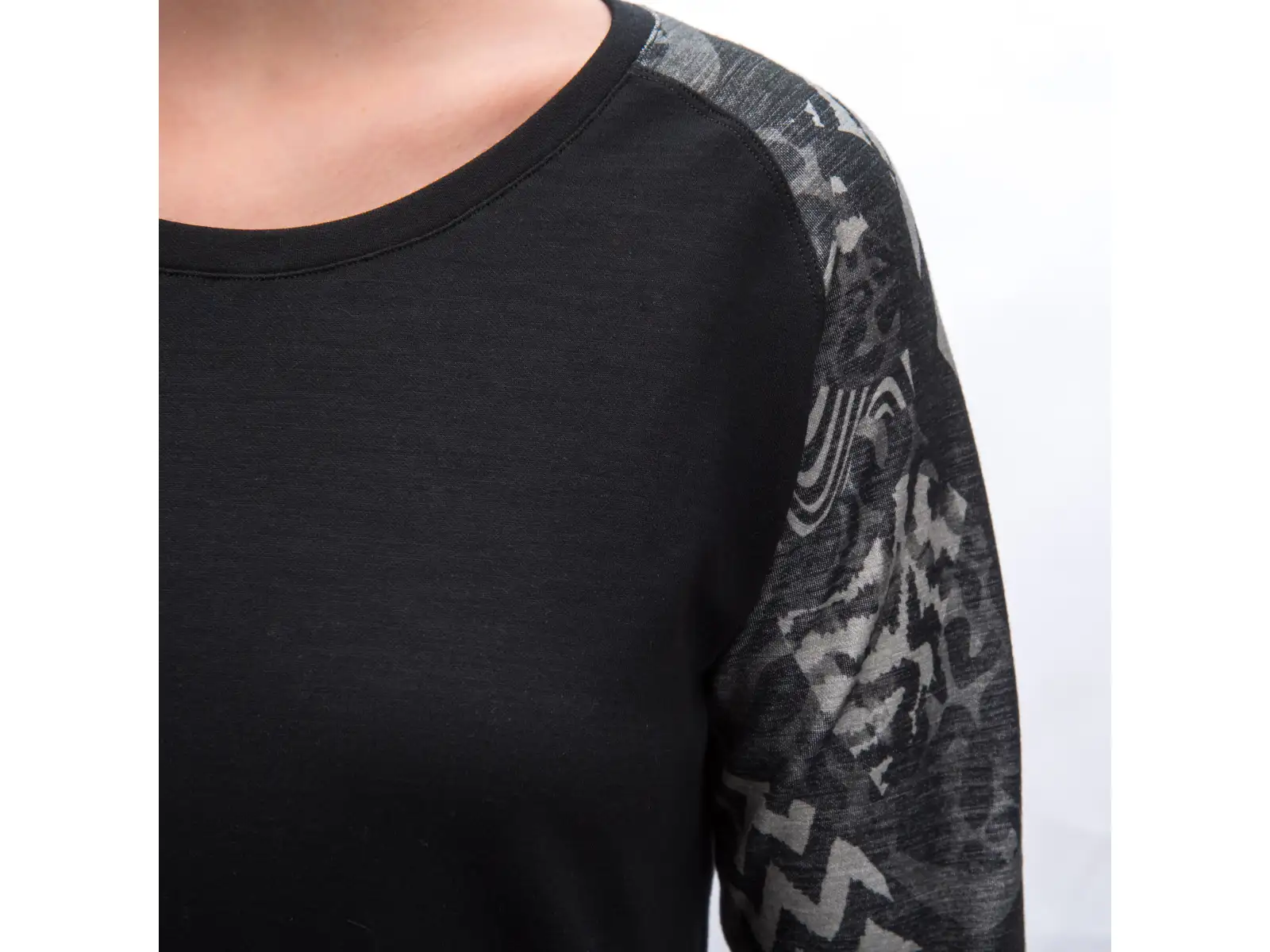 Sensor Merino Blend Impress women's long sleeve shirt black/zebra