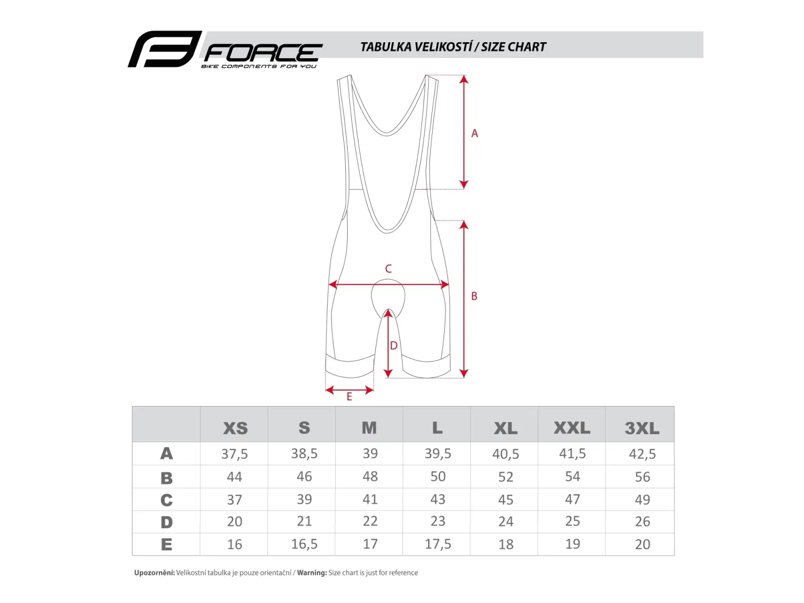 Force Stripe men's bib shorts with pad black/red