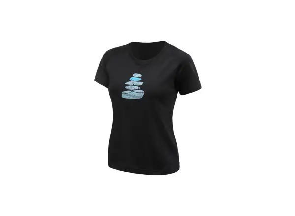 Sensor Merino Blend Stone women's t-shirt short sleeve black