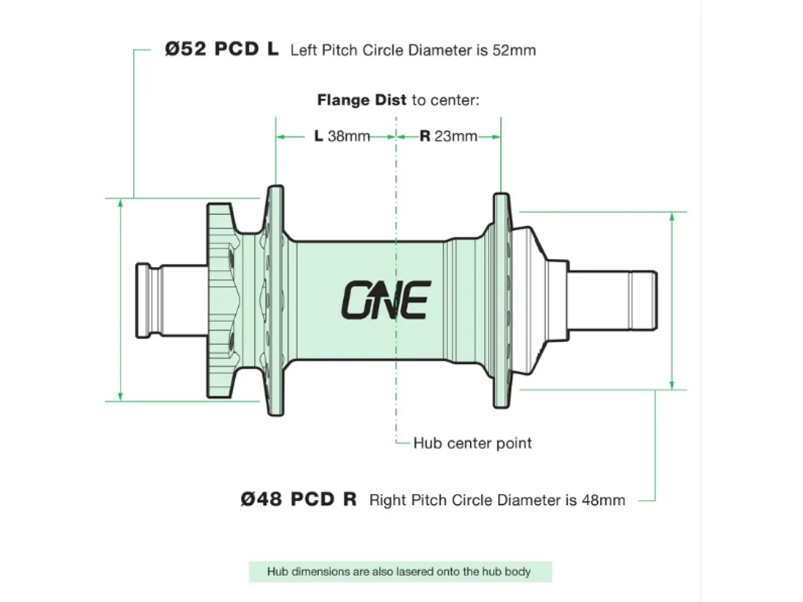 OneUp rear hub 12x148 mm 32 holes black