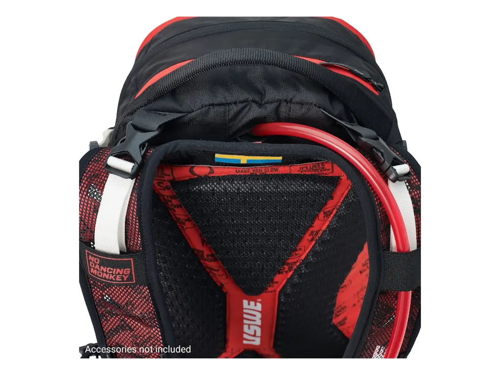 USWE Flow 16 backpack with back protector Black/Red 16 l
