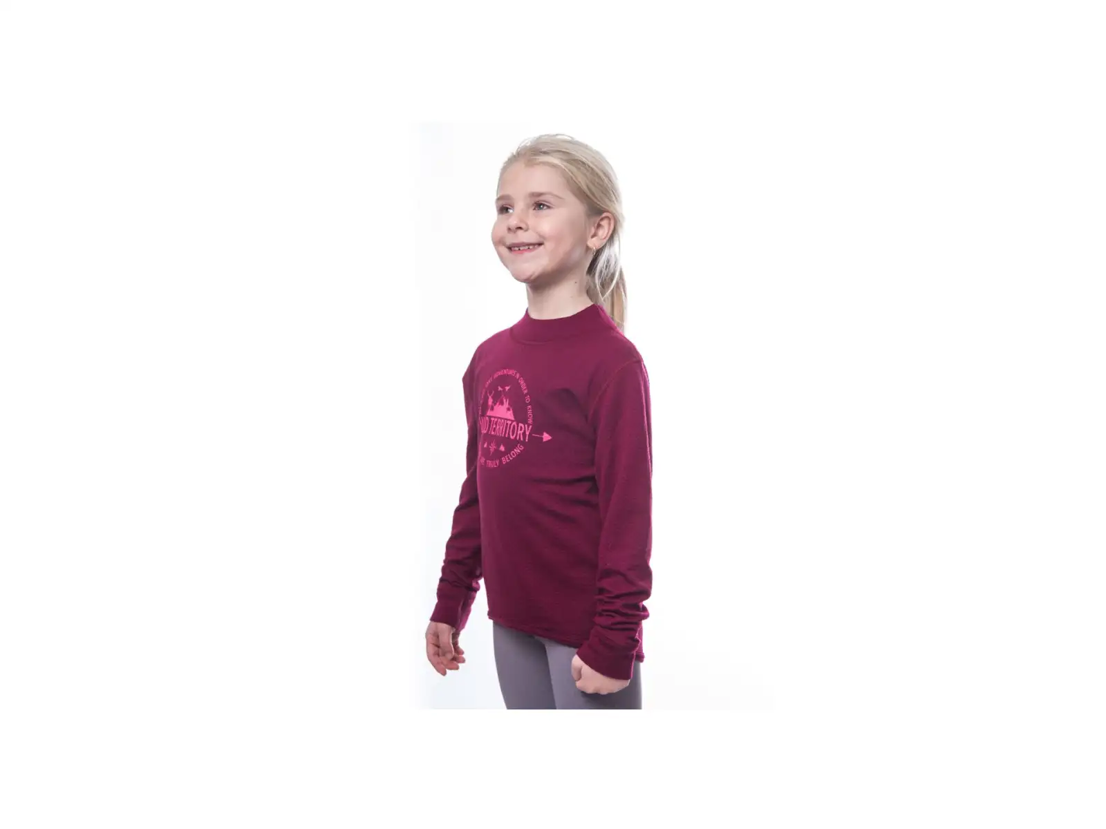 Sensor Merino DF Territory children's long sleeve shirt lilla
