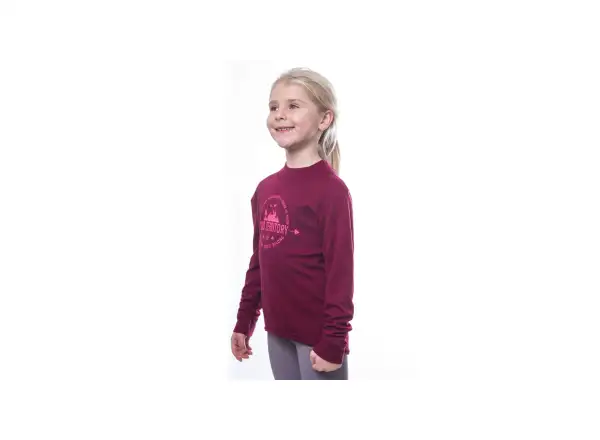 Sensor Merino DF Territory children's long sleeve shirt lilla