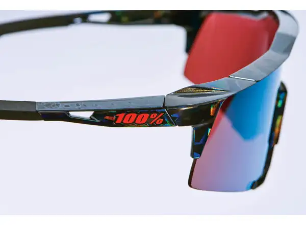 100% SPEEDCRAFT Cycling Glasses Black Holographic/Hiper blue Multilayer Mirror Lens