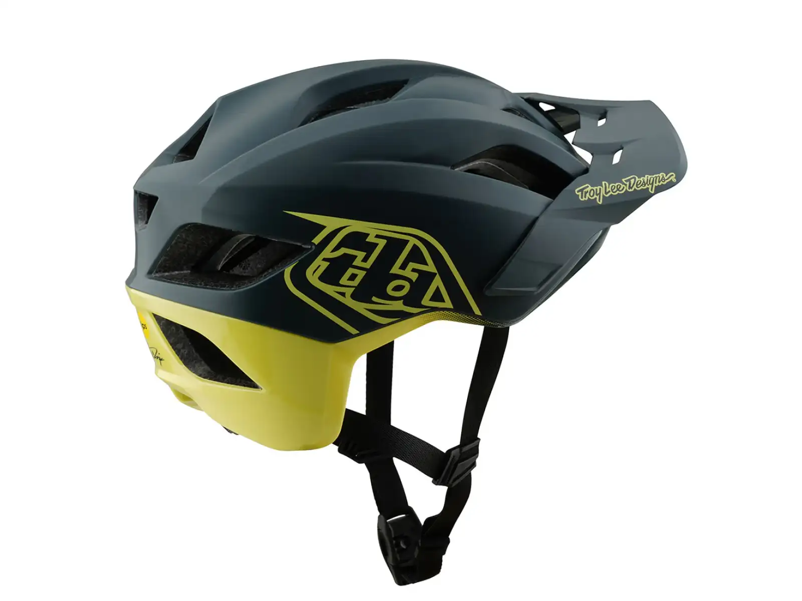 Troy Lee Designs Flowline SE helmet Badge Gray/GLO Yellow