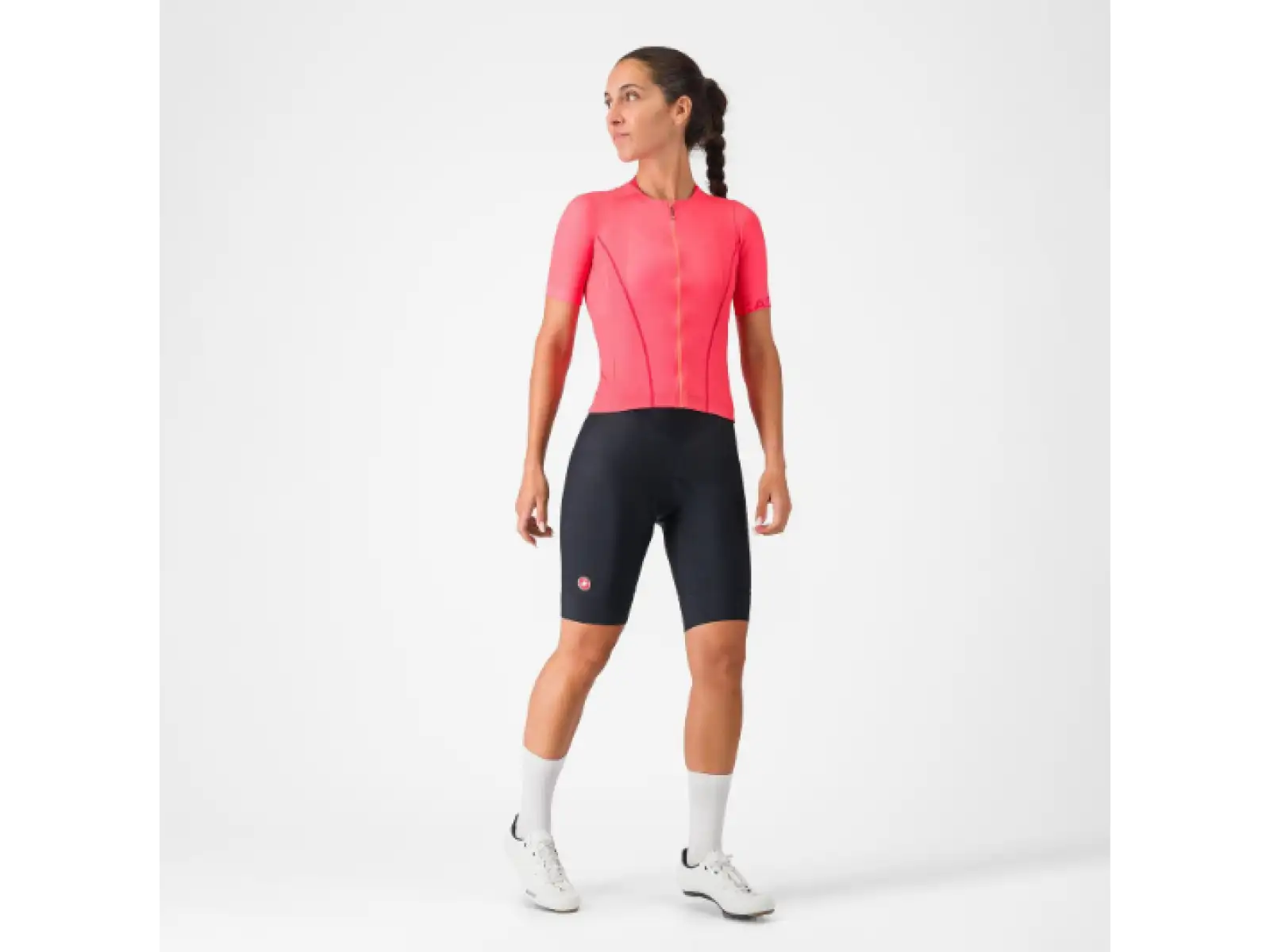Castelli Anima Flow women's jersey short sleeve Brilliant Pink/Hibiscus