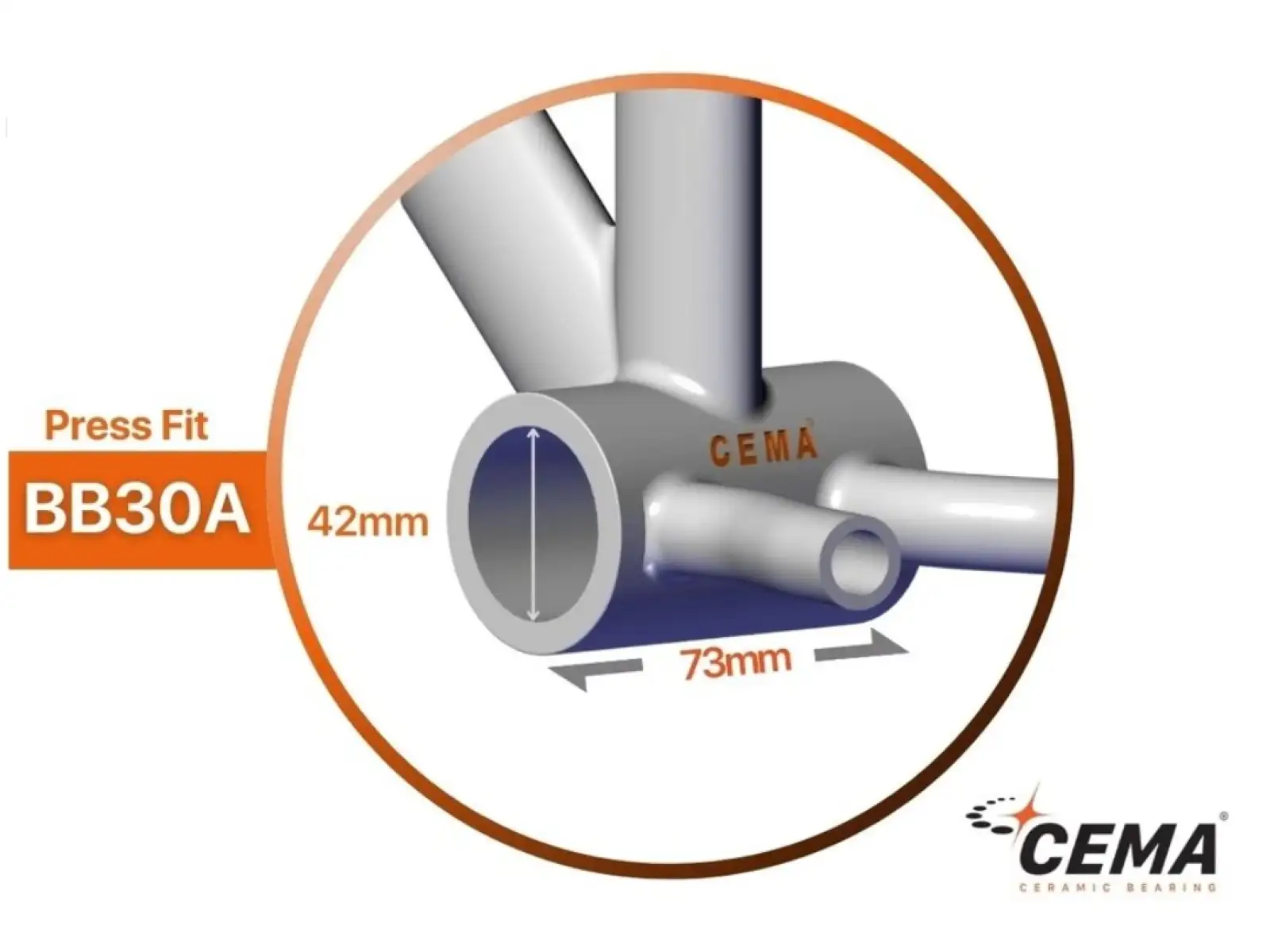 Cema BB30A-asymmetric Interlock 24 mm axle bottom bracket Steel černá