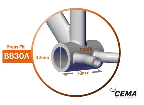 Cema BB30A-asymmetric Interlock 24 mm axle bottom bracket Steel černá