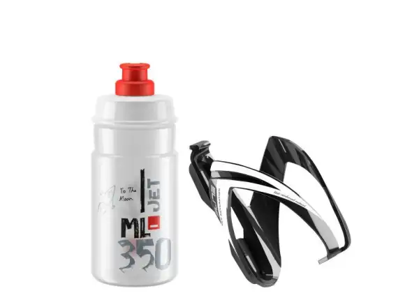 Elite Kit CEO set basket Black Glossy + JET bottle 350 ml Clear/Red Logo