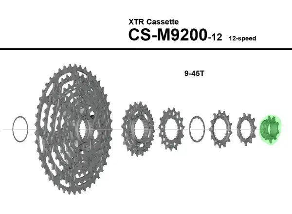 Shimano CS-M9200 sprocket 9 teeth with nut