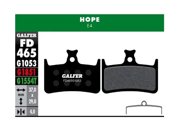 Galfer FD465 Standard G1053 brake pads for Hope