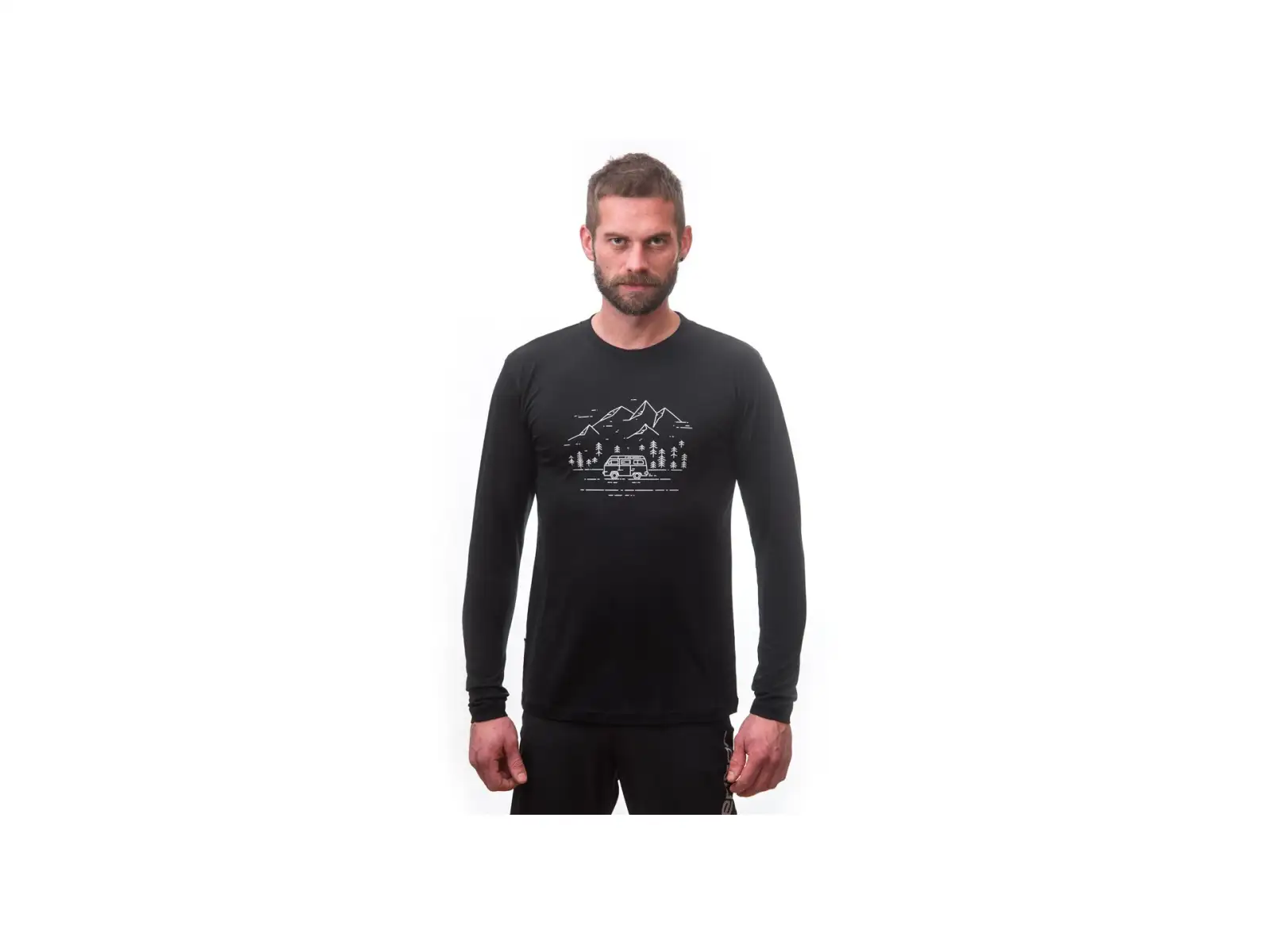 Sensor Merino Active PT Van Life men's long sleeve shirt černá