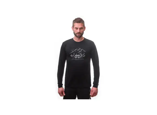 Sensor Merino Active PT Van Life men's long sleeve shirt černá
