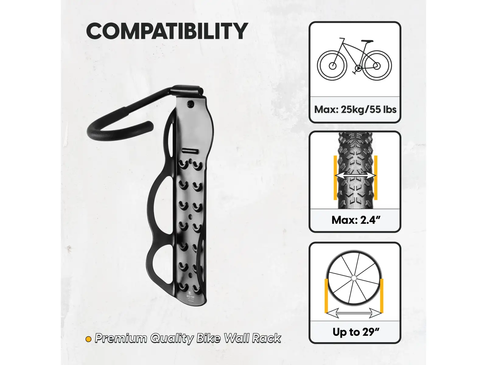 Bike Hand YC-101 wall mount for bicycle by front wheel